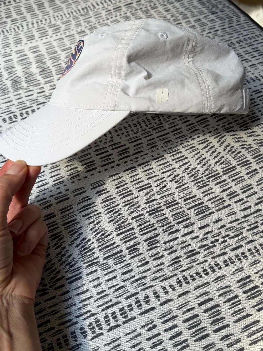 White Prince Tennis Racket Logo Baseball Cap with Love sign Tennis Pickleball
